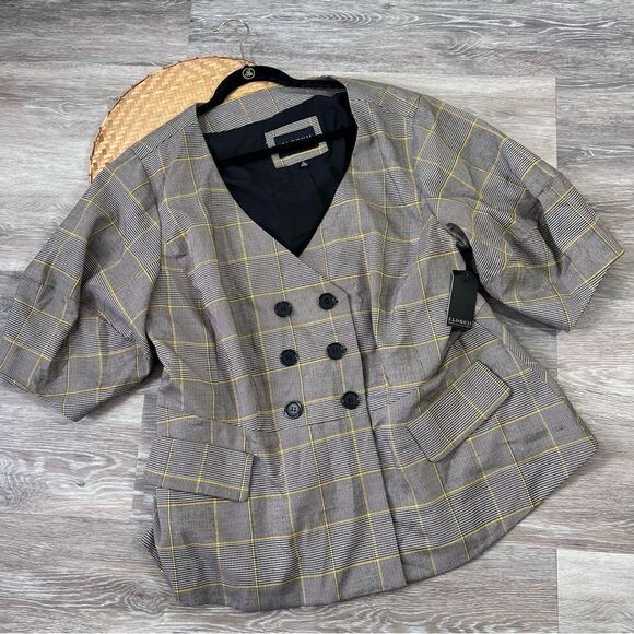 Eloquii Jackets & Blazers - Nwt eloquii plaid short sleeve blazer